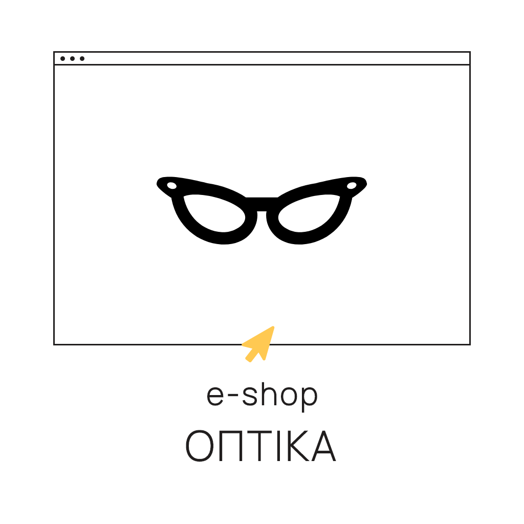 optical store icon with title